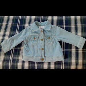 Pastel Blue Soft Denim Jean Snap Baby Toddler Size 12 18 months Tucker Jacket